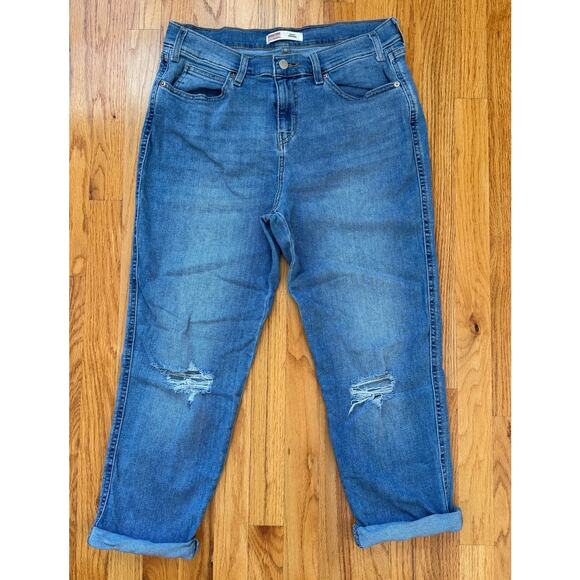 Levi Stauss Signature Heritage Boyfriend Distressed denim Jeans size 10 - Picture 12 of 12